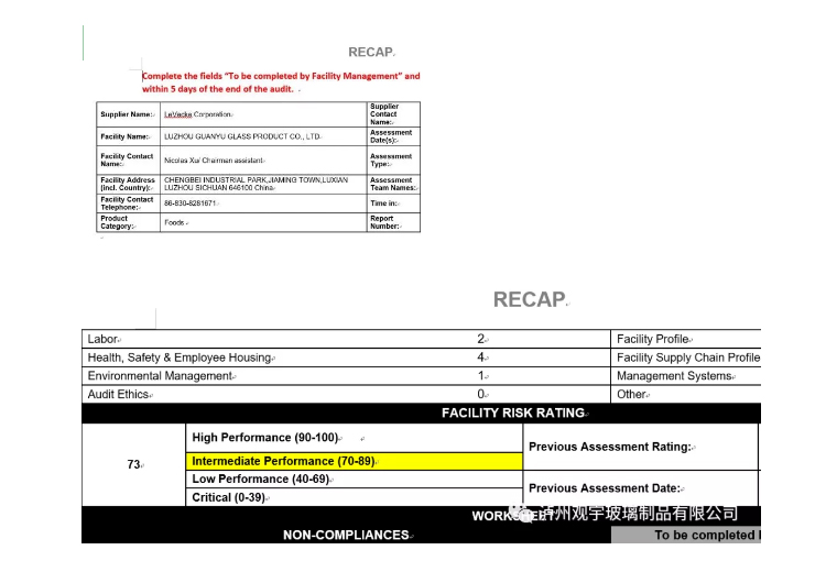 快讯：热烈祝贺泸州奇异果体育玻璃制品有限公司顺利通过UL COSTCO验厂！